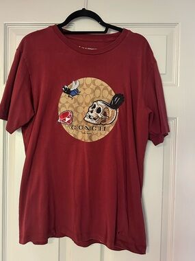 Coach x Disney Short-Sleeve Graphic Tee in Burgundy